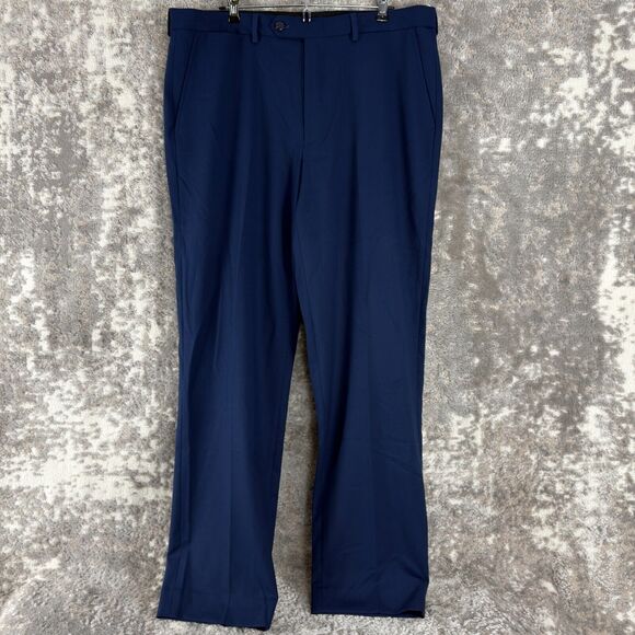 NEW Vince Camuto Sz W37 44XL Straight Leg Trouser Pants Navy Blue Button Zip NWT - Picture 1 of 12